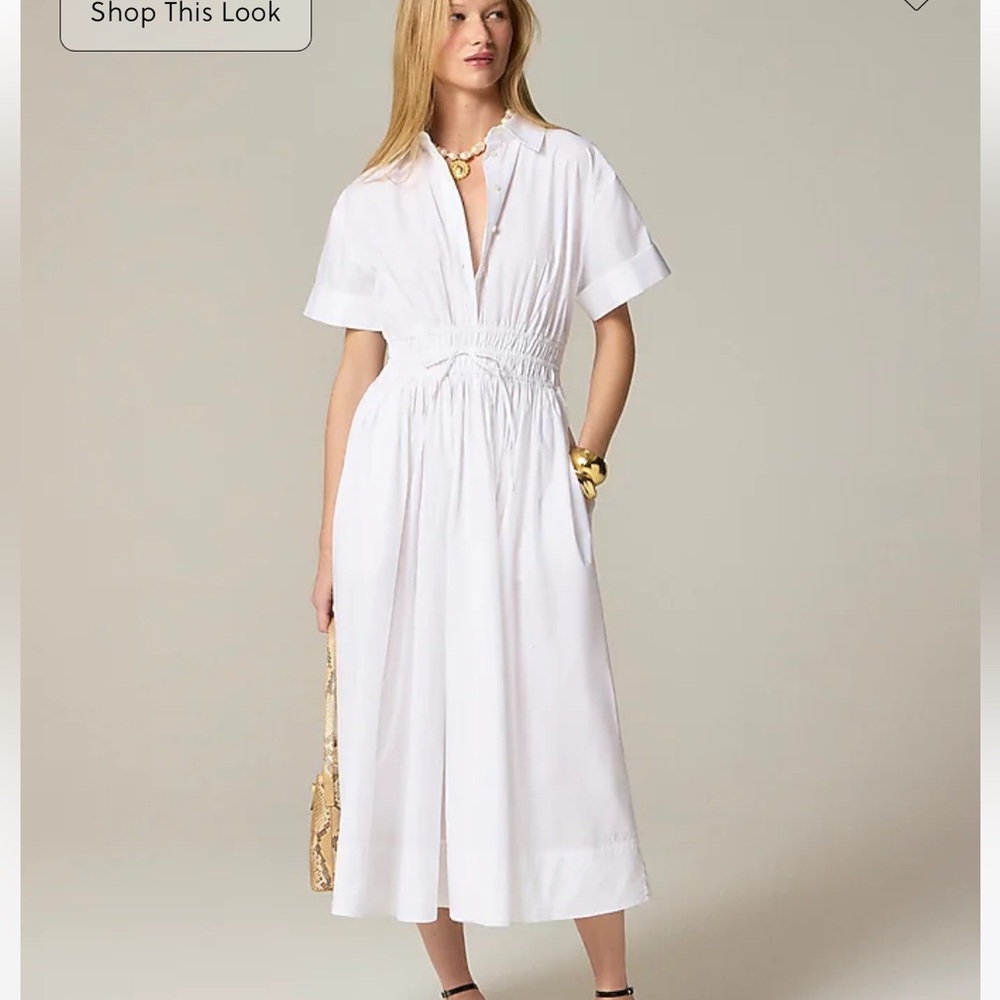 J. Crew Classic White Midi Dress
